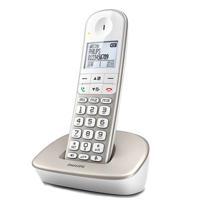 필립스 디지털 무선 전화기 샴페인골드 X490