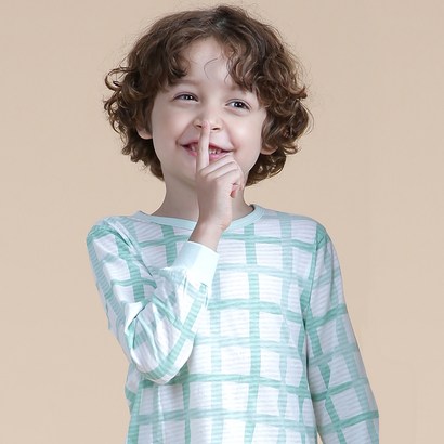 보누맘 아동용 민트체크 9부 쟈가드 상하의 리뷰후기