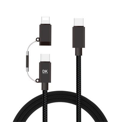 디케이 2 in 1 USB C타입 8핀 피디 고속 충전 케이블