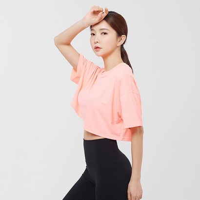 벤디스 여성용 도즈 언발 숏 슬리브 요가 티셔츠 Y006 리뷰후기