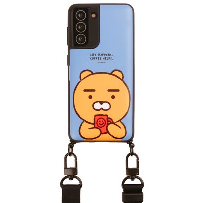 카카오프렌즈 라이언카페 카드 수납 목걸이 고리형 휴대폰 케이스 목걸이