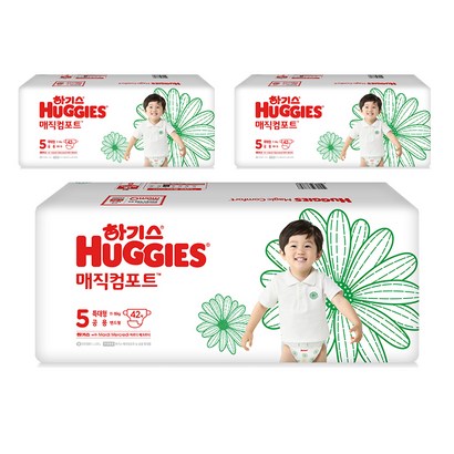2021 신형 하기스 매직 컴포트 밴드형 기저귀 특대형 5단계