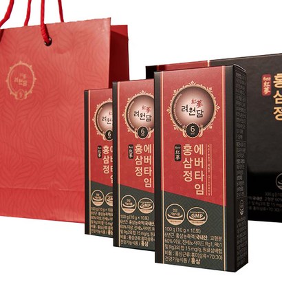 려원담 면역력 피로개선 6년근 홍삼정 에버타임 쇼핑백 리뷰후기