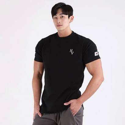허그본 남성용 데일리 머슬핏 HV 반팔 티셔츠 태극라인 리뷰후기