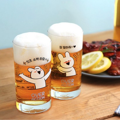 오버액션 소맥잔 리뷰후기