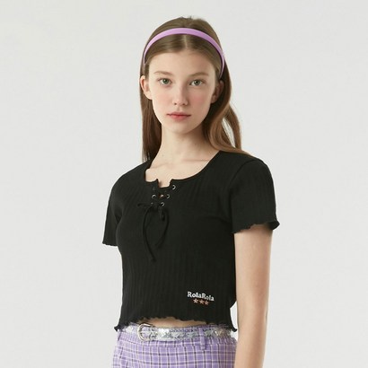 로라로라 여성용 RIBBED KNIT CROP T-SHIRT TS-21324 리뷰후기