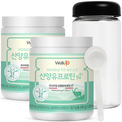 로엘 웰업 프리미엄 산양유 초유단백질 프로틴 A 2입 스푼 보틀