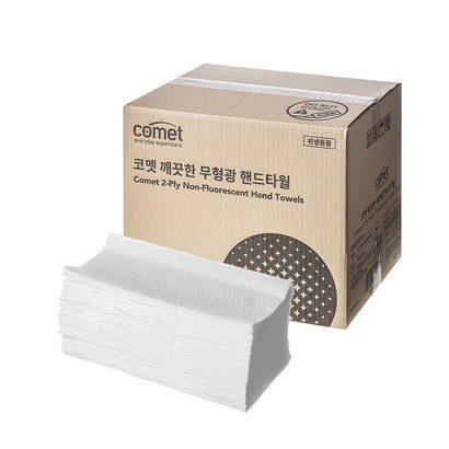 코멧 깨끗한 2겹 무형광 핸드타올 100매 30개 리뷰후기