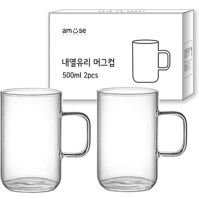 어뮤즈키친 내열유리 머그컵