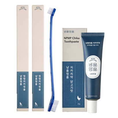 냥품멍품 강아지 멍멍 치카칫솔 치카치약 닭고기맛