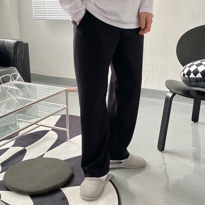 남성용 오티디 와이드핏 스판 밴딩 분또 일자팬츠