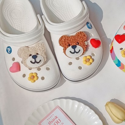 밍블밍블 크림&브라운 뽀글이 곰돌이 파츠