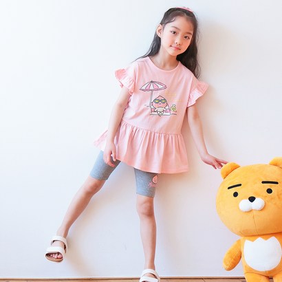 카카오프렌즈 여아용 어피치 숏 원피스 리뷰후기
