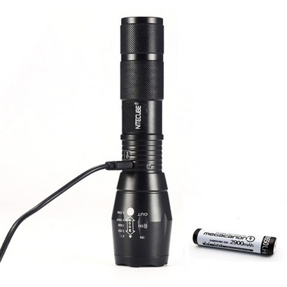 나이트큐브 T6 USB 충전식 ED 자전거 라이트 거치대 배터리