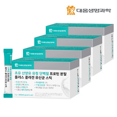 대웅생명과학 초유 산양유 유청 단백질 프로틴 분말 플러스 콜라겐 유산균 스틱