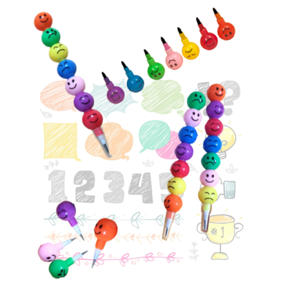 구디백아이템 생일답례품 어린이집단체선물 층층이 바꿔쓰는 무지개 색연필과 연필4개세트