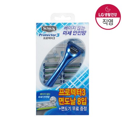 쉬크 프로텍터3 면도날 8입+면도기