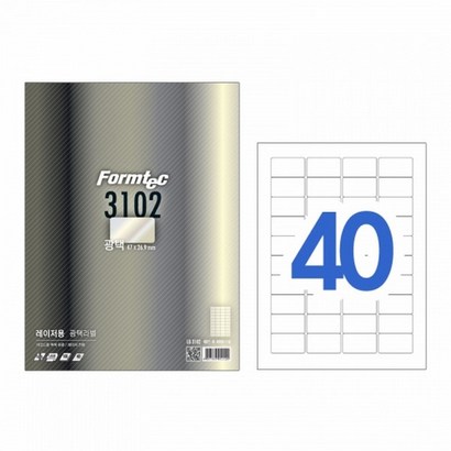 폼텍 라벨지 B-3102 광택 40칸 100입