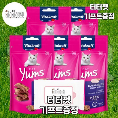 터터펫 비타크래프트 캣얌 골든레드피쉬 5개 터터펫기프트 증정 고양이 부드러운 건강 영양 트릿 스낵 파우치 길냥이 간식 리뷰후기