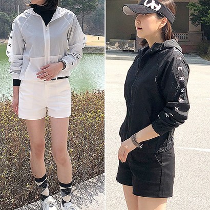 여성 골프 레터링 자수로고 바람막이 점퍼 골프웨어 자켓