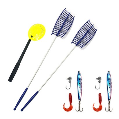 송어 산천어채비2견지낚시대2얼음뜰채1 2인세트 얼음낚시대세트 리뷰 후기