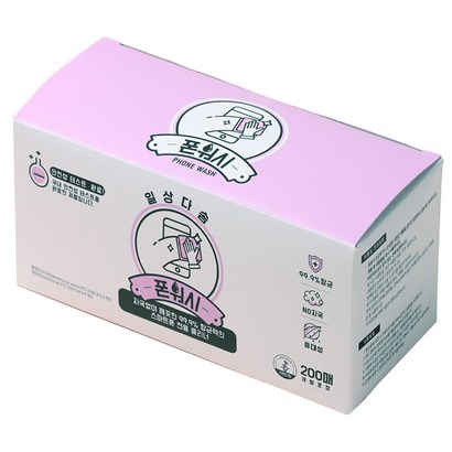 폰워시 스마트폰 전용 클리너 일회용 티슈 라벤더향