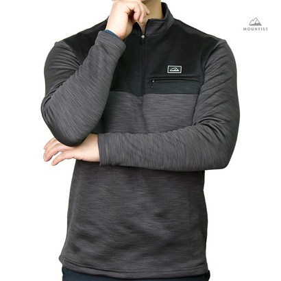 마운티스트 따뜻한 기모 멜란지 테칼코마니 집업 티셔츠 겨울 작업복 일상복 리뷰후기
