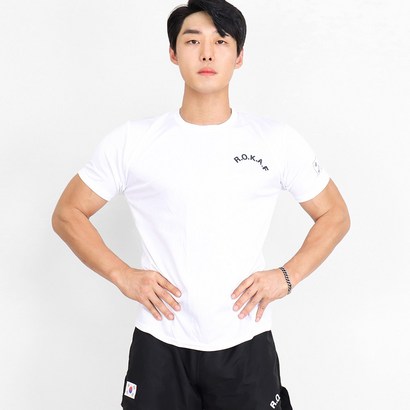 쿨드라이 공군 ROKAF 로카 반팔티 흰색 군인티셔츠