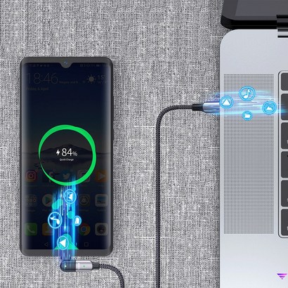 100W 회전형 헤드 USB D C to C 노트북 스마트폰 초고속 충전케이블