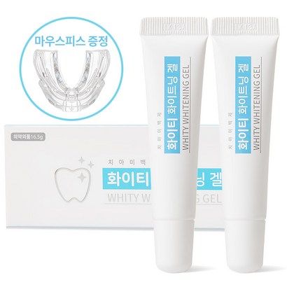 치아미백제 화이티 화이트닝겔 16 2개마우스피스 1개