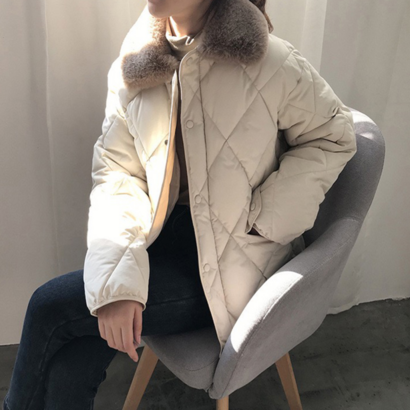 퍼카라 누빔 웰론 숏 퀄팅패딩 리뷰후기
