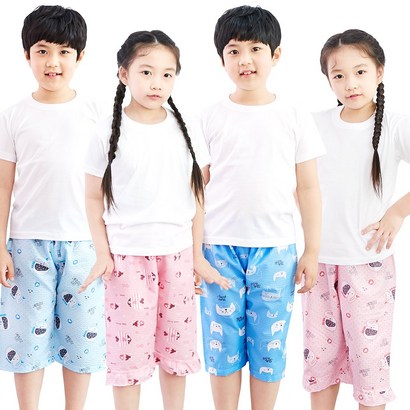 키즈라인 아동파자마 7부 엠보파자마 아동잠옷 유아동 주니어 파자마 잠옷바지 여름잠옷 리뷰후기