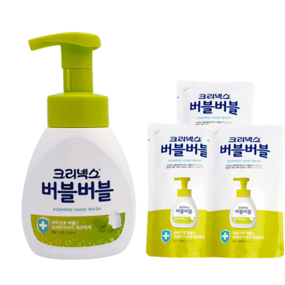 크리넥스 버블버블 핸드워시 힐링그린 리필 리뷰 후기