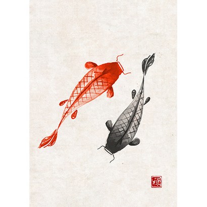 풍수아트 복이들어오는 잉어 연꽃 그림 11종 액자 물고기 꽃 거실 풍수 인테리어 소품