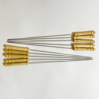 우드 스테인리스 바베큐 꼬치