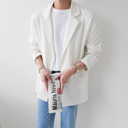 오버핏 린넨 마 여름 포켓 부드러운 싱글 블레이져 자켓 리뷰후기