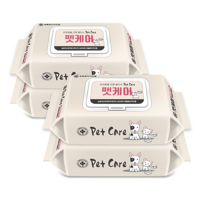 펫케어 반려동물 물티슈 60매x 피톤치드향