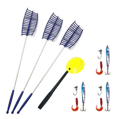 송어 산천어채비3견지낚시대3얼음뜰채1 3인세트 얼음낚시대세트