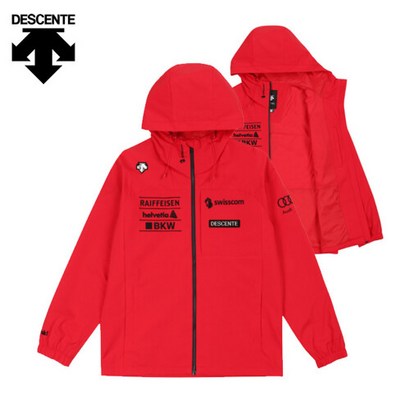 데상트 Descente남녀공용 스위스 스키팀 바람막이자켓 S323SJK91_RED