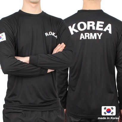후아미 쿨론 ROKA 검정 긴팔티 로카티 군인티셔츠 군용티셔츠 긴팔 티셔츠
