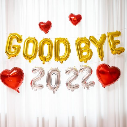 연말 파티 ood bye 2022 굿바이 헬로 2023 heo 풍선 장식 신년 새해 송년회 데코 용품