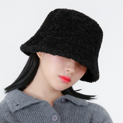 라핑 소프트 뽀글이 벙거지 겨울 버킷햇 털모자