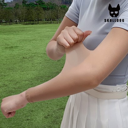 스컬독 골프 팔토시 스타킹 자외선차단 기능성 쿨링 암 슬리브 스타킹 손등커버 스킨색 남녀공용