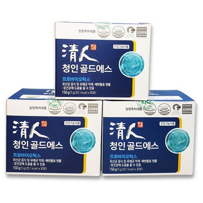 청인 골드에스 3박스 TV광고상품 딱좋아 청인 차전자피 사과식이섬유 첨부 사은체험3회분 증정