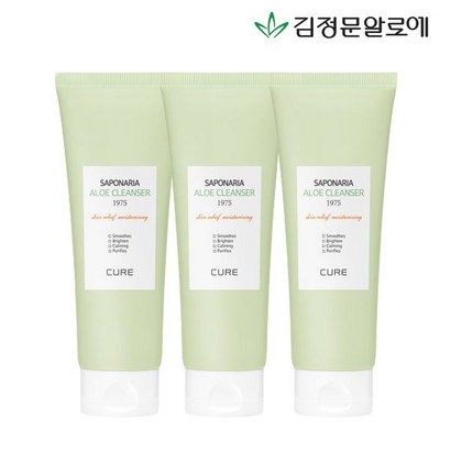 김정문알로에 큐어 알로에 사포나리아 클렌져 1975 3개