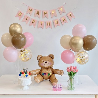 민즈셀렉트 곰돌이 생일풍선 해피벌스데이풍선 생일파티 Haybirthday 이벤트