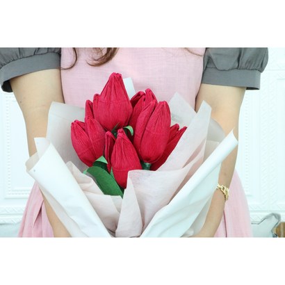 주름지꽃 미술치료기법 치매예방만들기 장애인두뇌개발 튤립꽃만들기 한송이