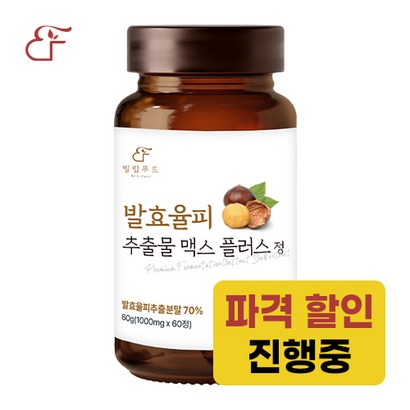 빌립푸드 발효율피 추출물 맥스 플러스 정 1 함유 2개월분 발효 율피 ferentation Castanea Crenata She