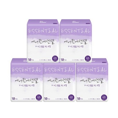 에어퀸 에센셜 생리대 슈퍼롱 X5