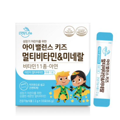 데이라이프 아이 밸런스 키즈 멀티비타민&미네랄 33포 1박스